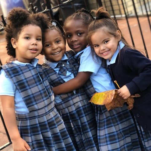 Preschool children wearing uniform