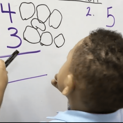 Child doing math